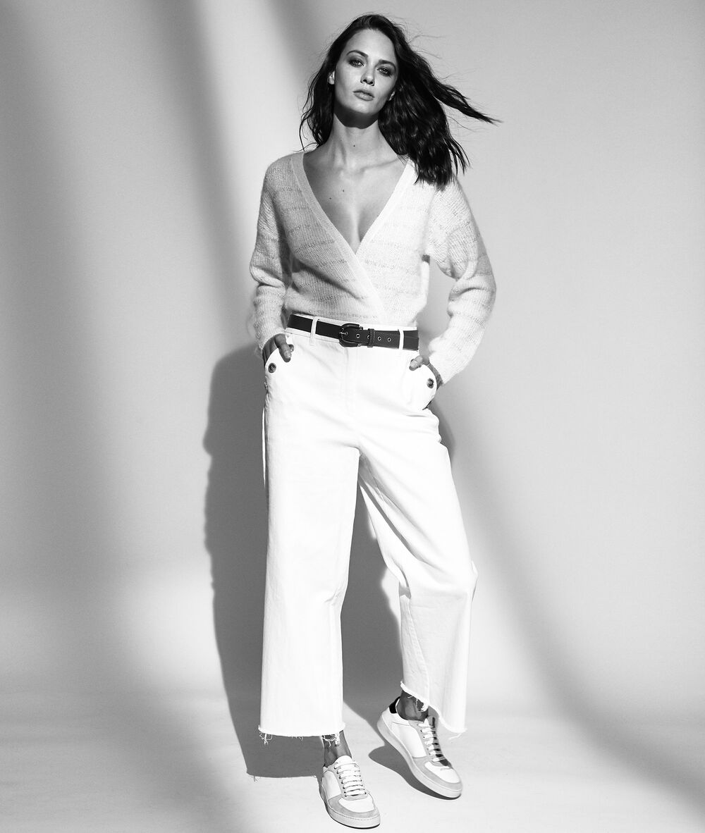 Pantalon à pont martin blanc.