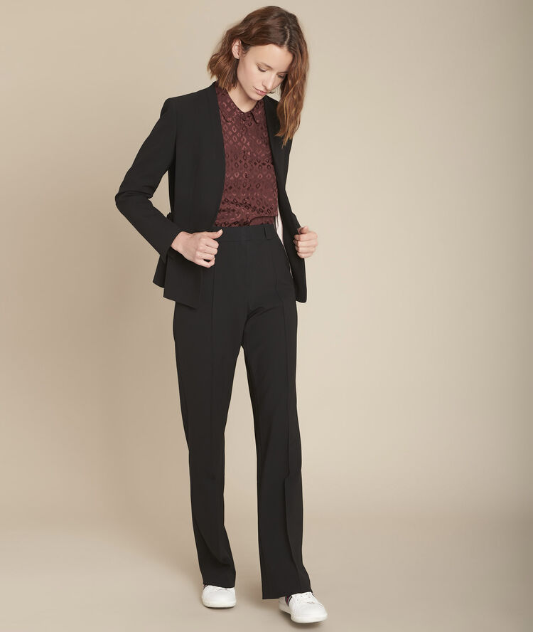 Soepel hemd met print milano marron fonce.