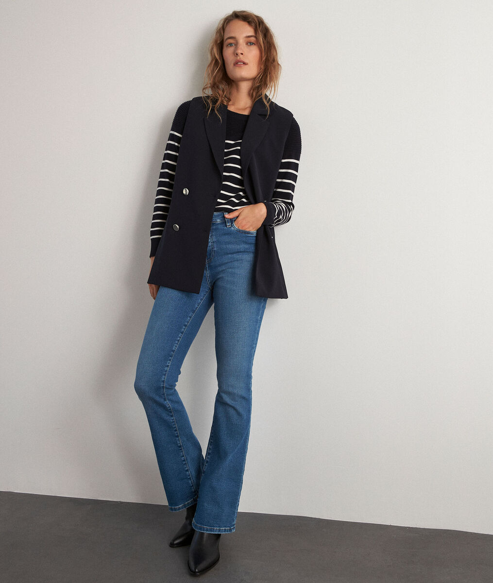 Verwassen blauwe vintage flared jeans van biologisch katoen Pamela | 1-2-3 Verwassen blauwe vintage flared jeans van biologisch katoen Pamela PhotoZ | 1-2-3