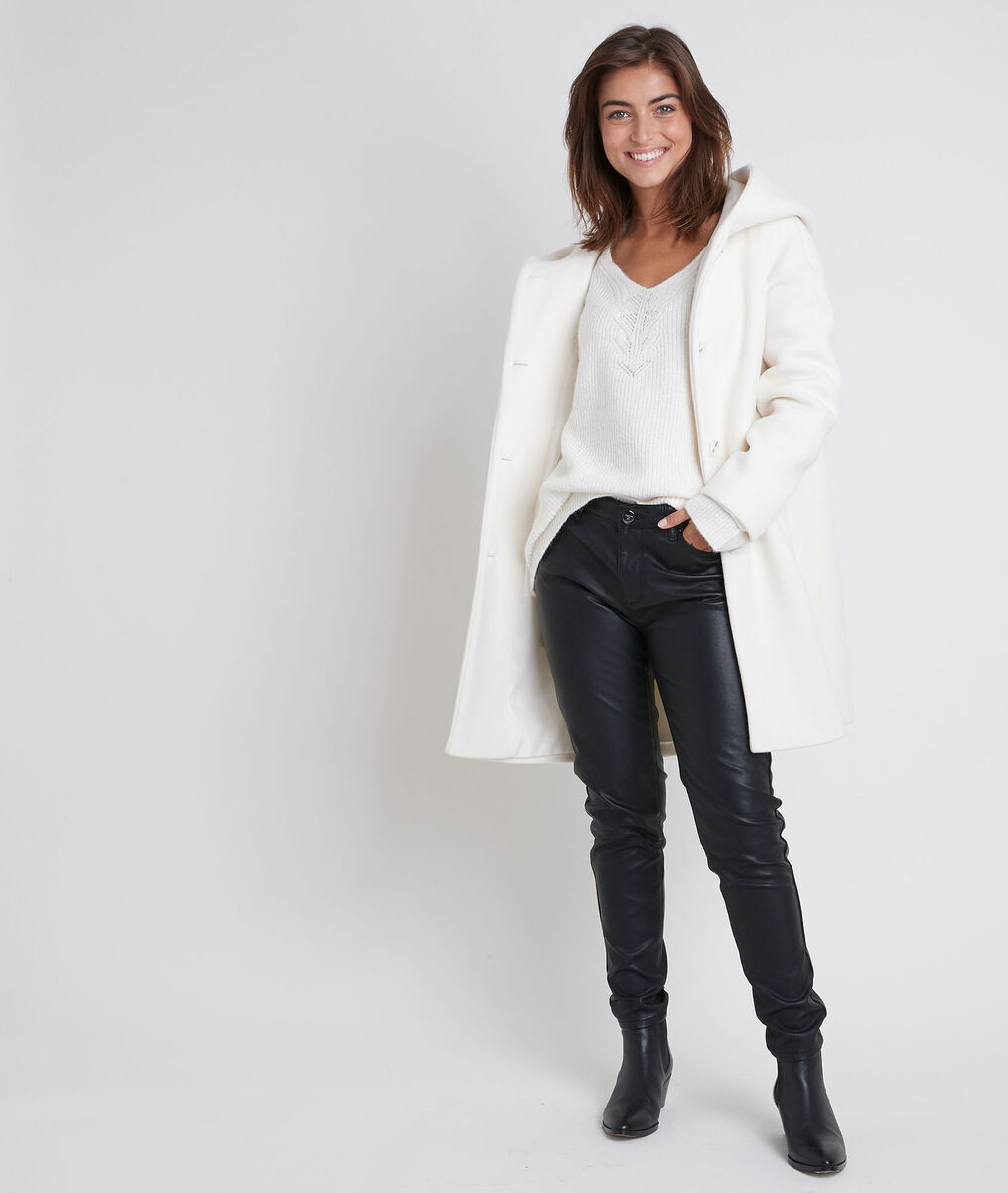 Manteau en laine mélangé crème Ocea | 1-2-3 Manteau en laine mélangé crème Ocea PhotoZ | 1-2-3