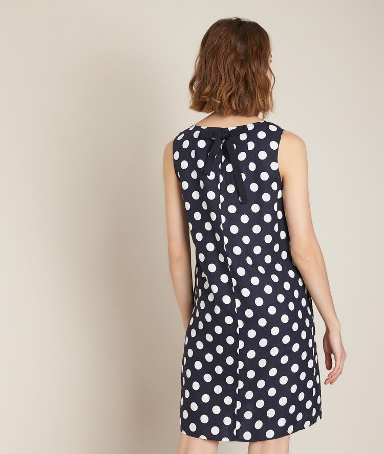 Robe en lin à pois rosie violet.