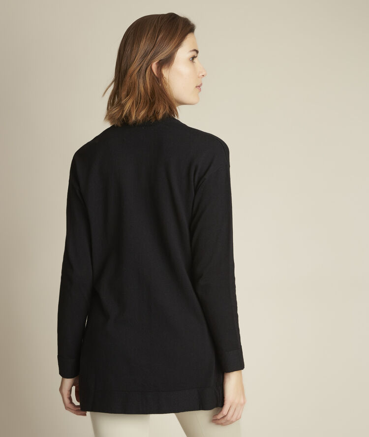 Gilet long noir domino noir.
