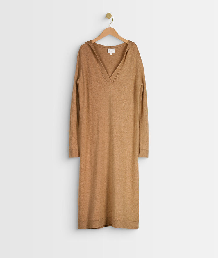 Robe en laine et cachemire rozane havane.