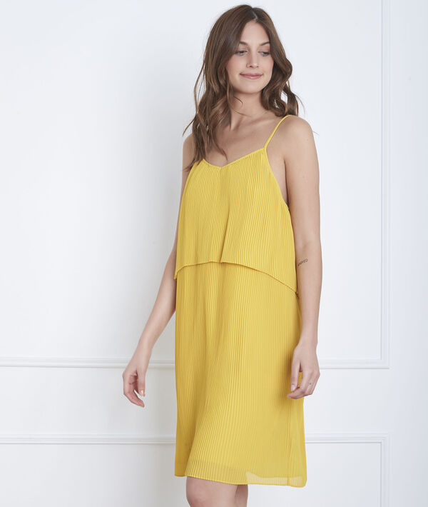 Anijskleurige geplooide jurk Harlette | 1-2-3 Anijskleurige geplooide jurk Harlette PhotoZ | 1-2-3