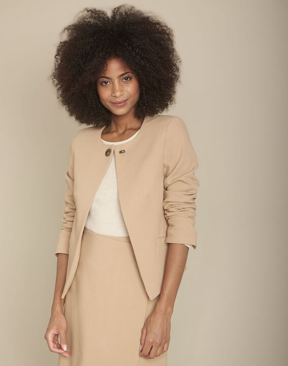 Veste compacte havane Betty | 1-2-3 Veste compacte havane Betty PhotoZ | 1-2-3