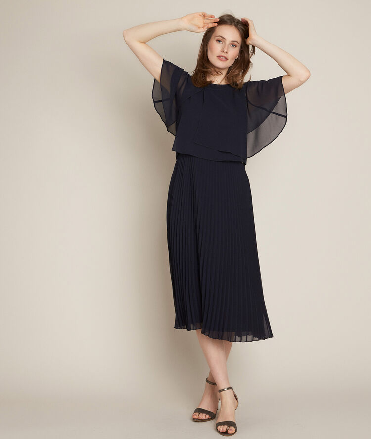 Robe plissée en polyester recyclé ornella violet.