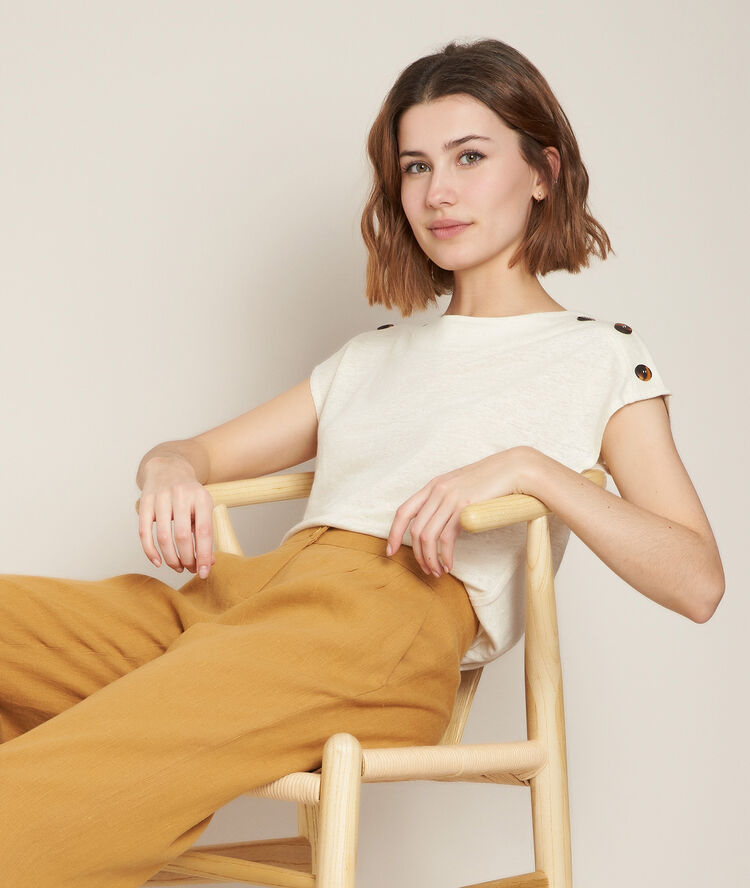 Tee-shirt en lin geige royal fjord.