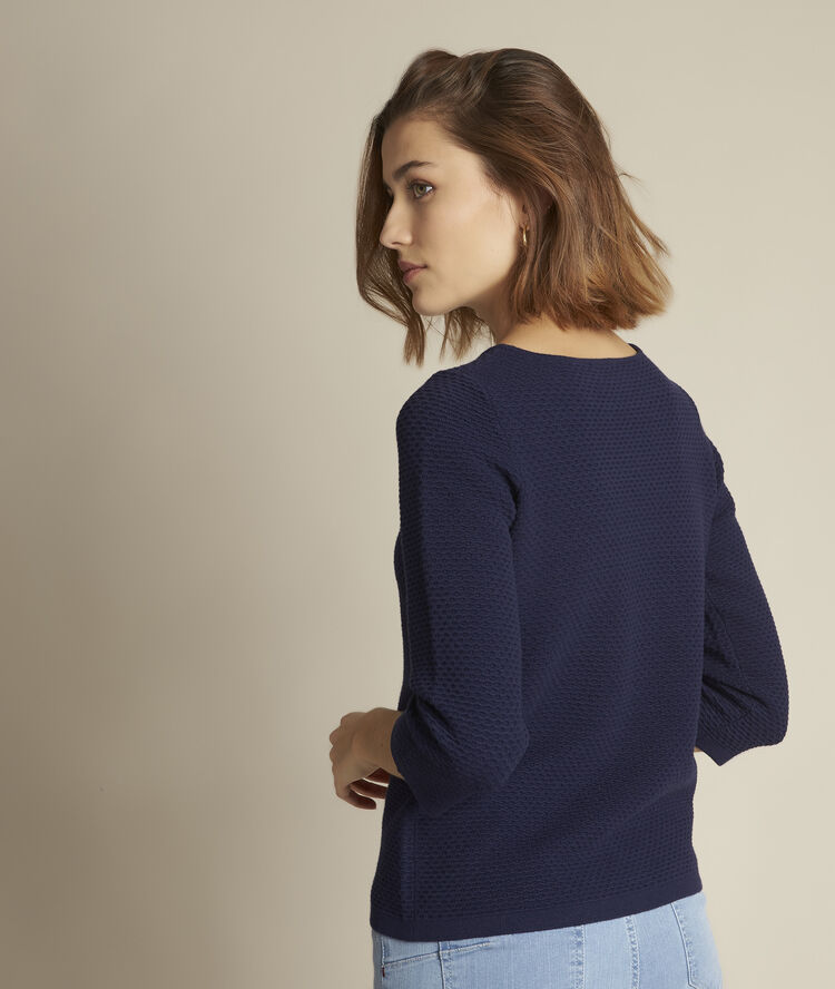 Pull marine col bateau delta encre.