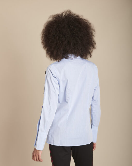 Chemise bleue en popeline mandy bleu ciel.