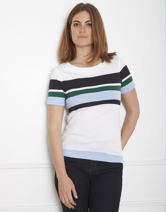 Grünes, gestreiftes T-Shirt Gasayat | 1-2-3 Grünes, gestreiftes T-Shirt Gasayat PhotoZ | 1-2-3