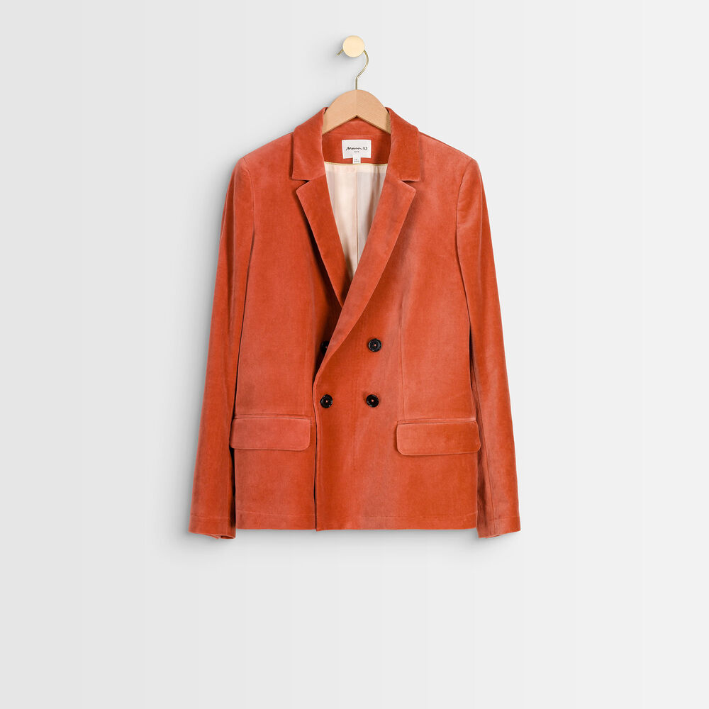 Veste en velours tilleul goyave.