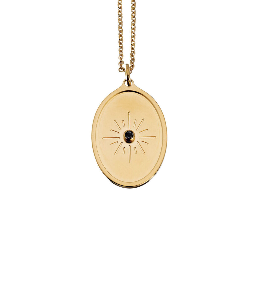 Collier médaille or éclat de zircon Bijoux Léone | 1-2-3 Collier médaille or éclat de zircon Bijoux Léone PhotoZ | 1-2-3