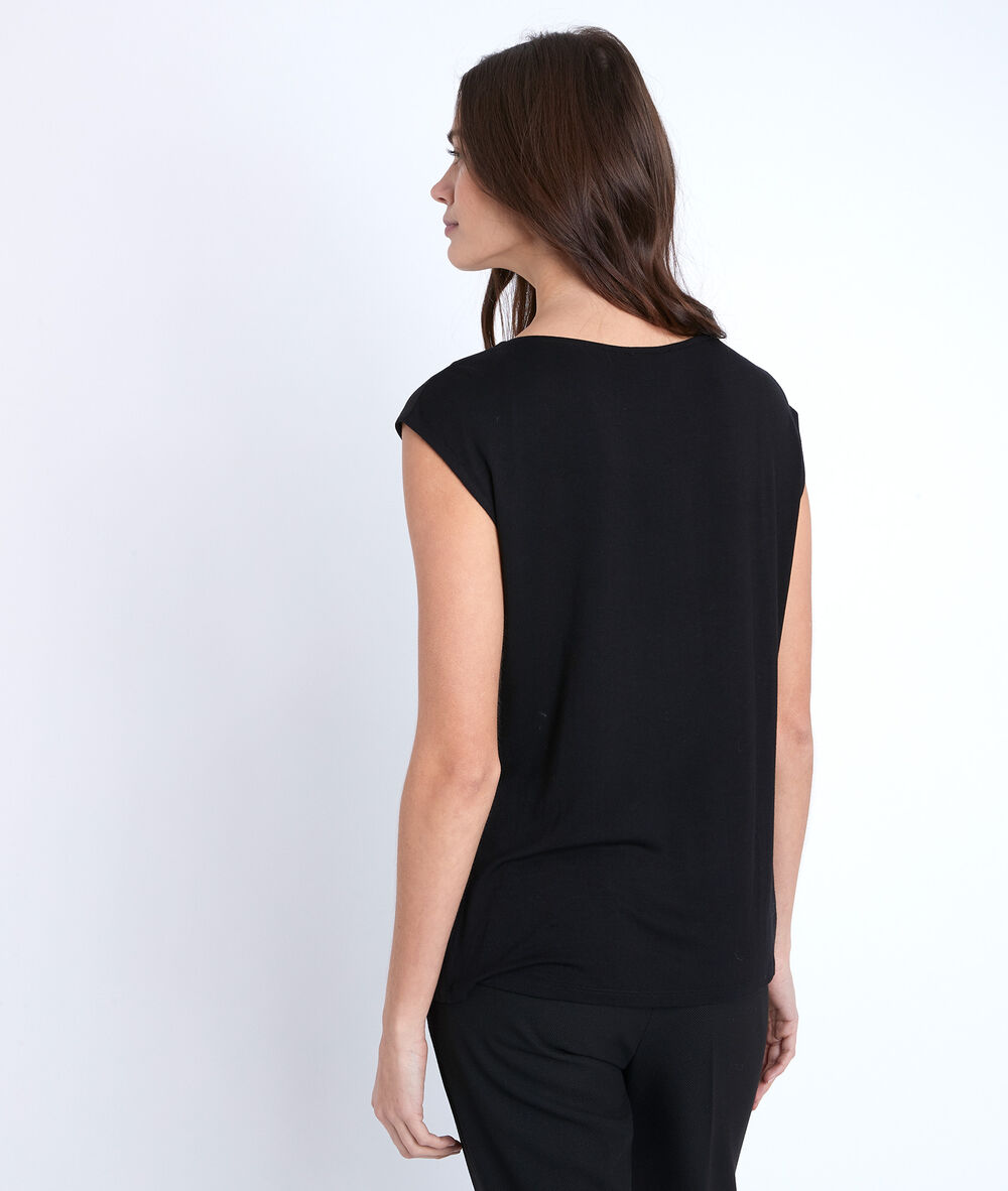 Blouse bimatière noire neptune noir.
