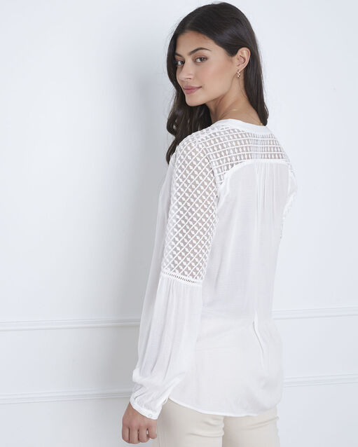 Blouse écrue en dentelle valy ecru.