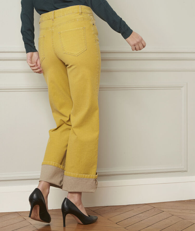 Gele afgewassen wijde jeans van katoen chica anis.