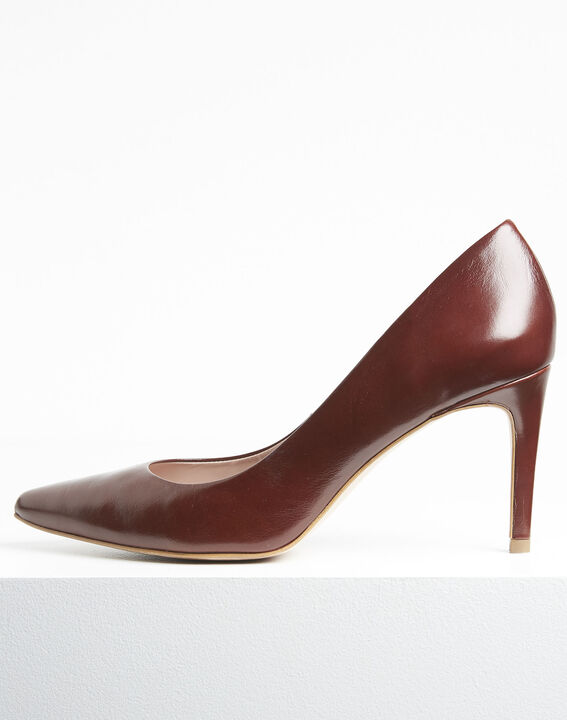 Kastanjebruine pumps met puntige neus van leer Kelly | 1-2-3 Kastanjebruine pumps met puntige neus van leer Kelly PhotoZ | 1-2-3