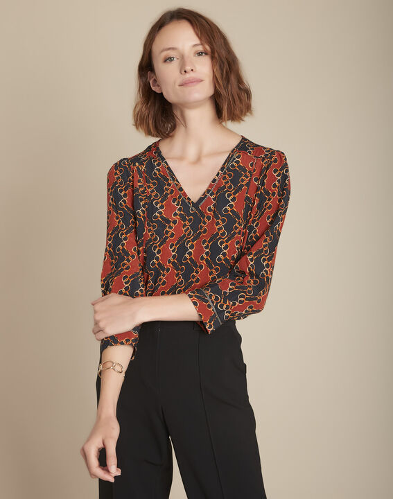 Blouse imprimé chaine Moscou | 1-2-3 Blouse imprimé chaine Moscou PhotoZ | 1-2-3