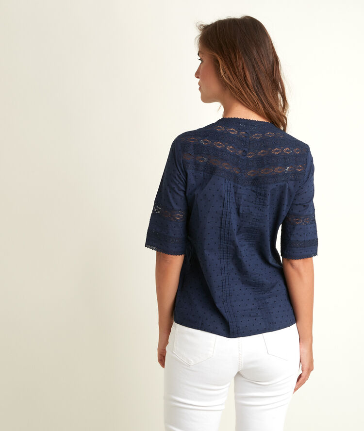 Blouse en dentelle bleue edia.