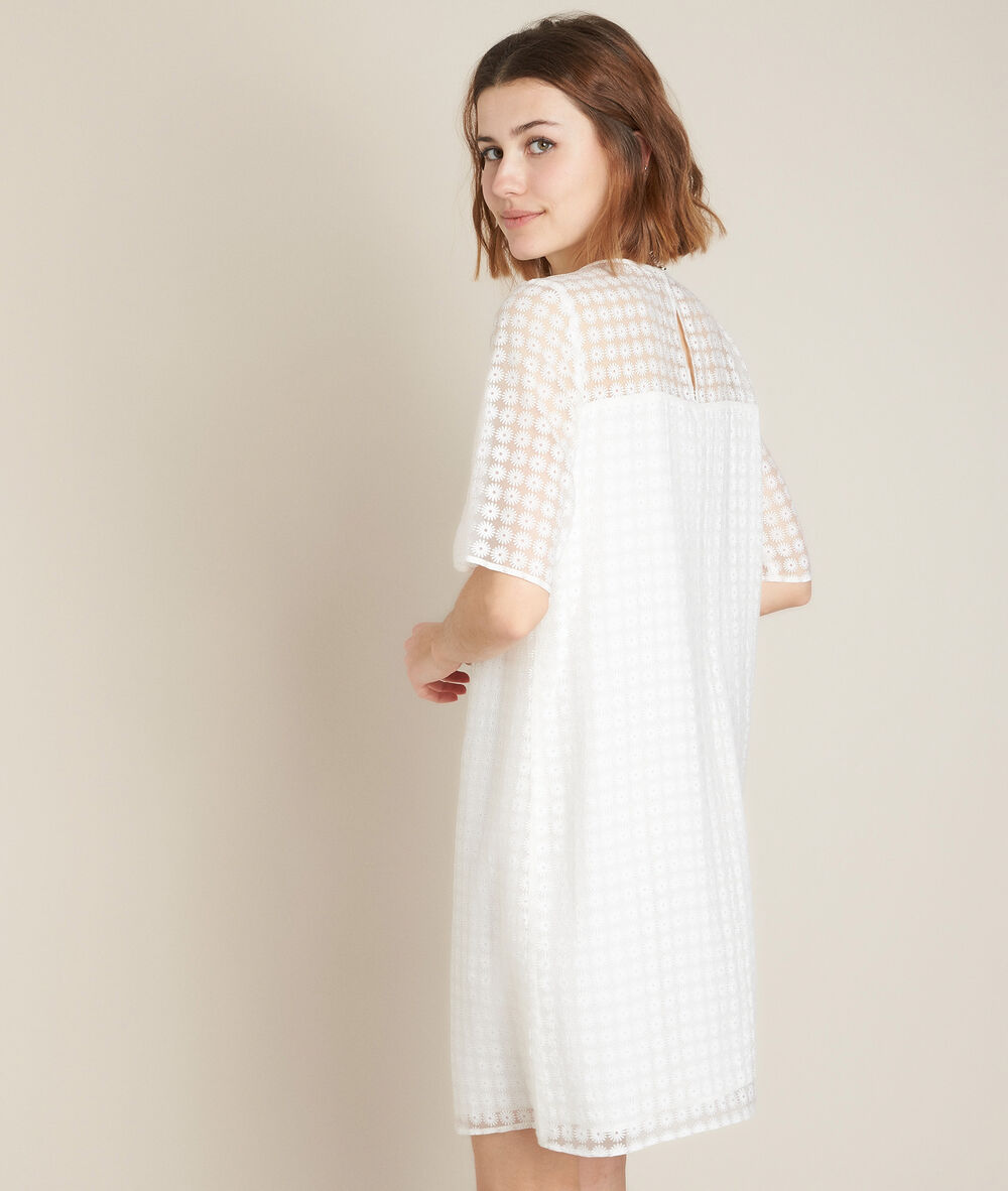 Robe droite imprimée onasis blanc.