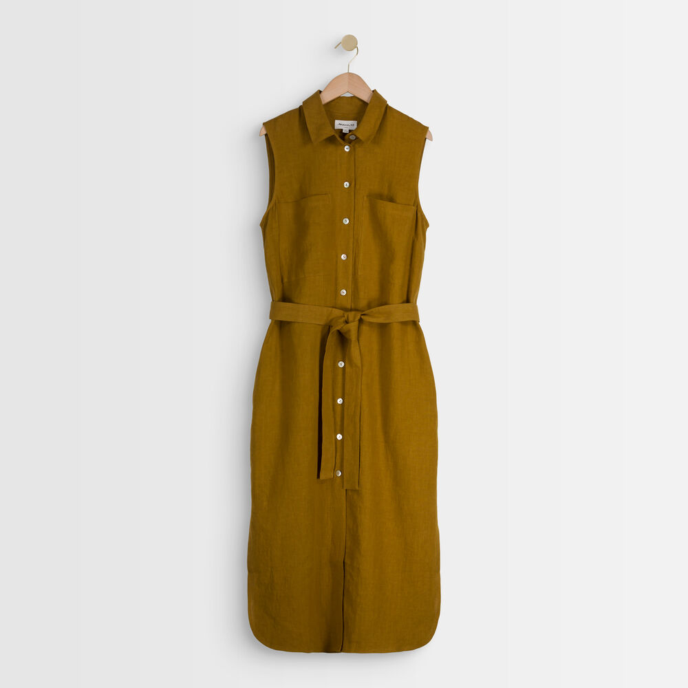 Robe chemise en lin certifié bronze cyrielle bronze.