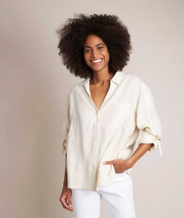 Chemise en lin ivoire Cathleen | 1-2-3 Chemise en lin ivoire Cathleen PhotoZ | 1-2-3