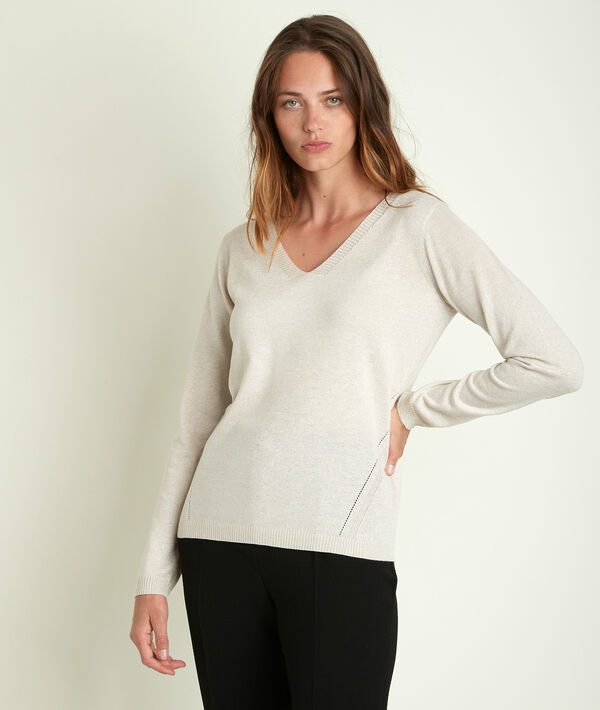 Pull fin brillant beige Ryo | 1-2-3 Pull fin brillant beige Ryo PhotoZ | 1-2-3