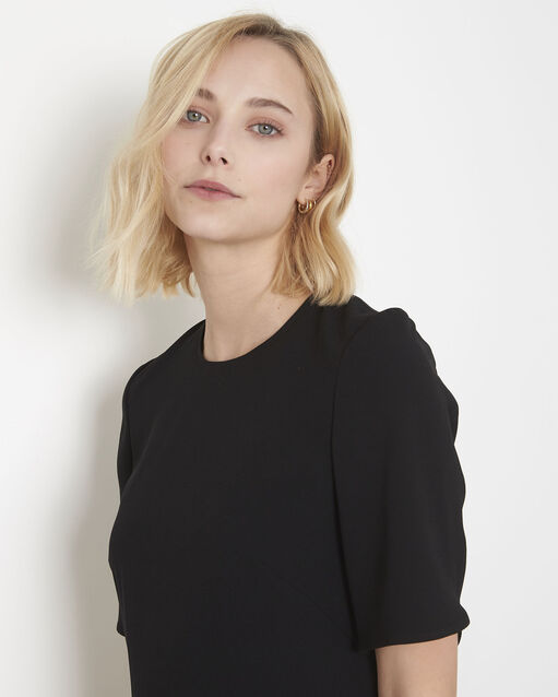 Robe noire crêpe noeud gros grain liesse noir.
