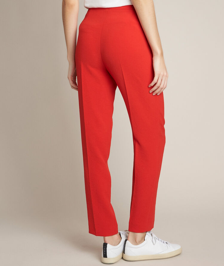 Pantalon en crêpe rouge isaure coquelicot.