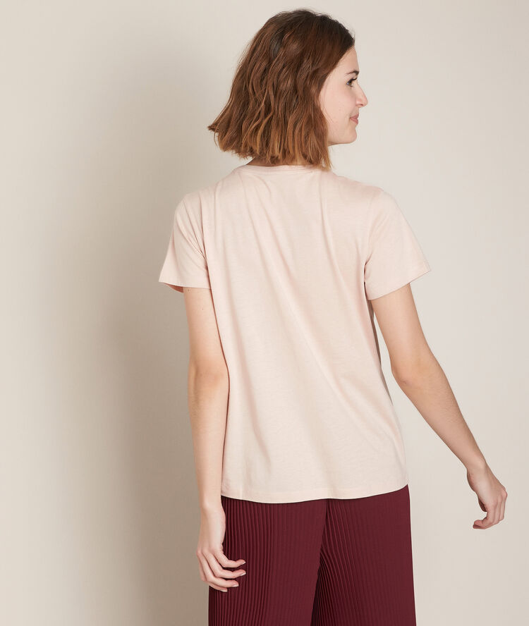 Tee-shirt sérigraphié rose rio indigo.