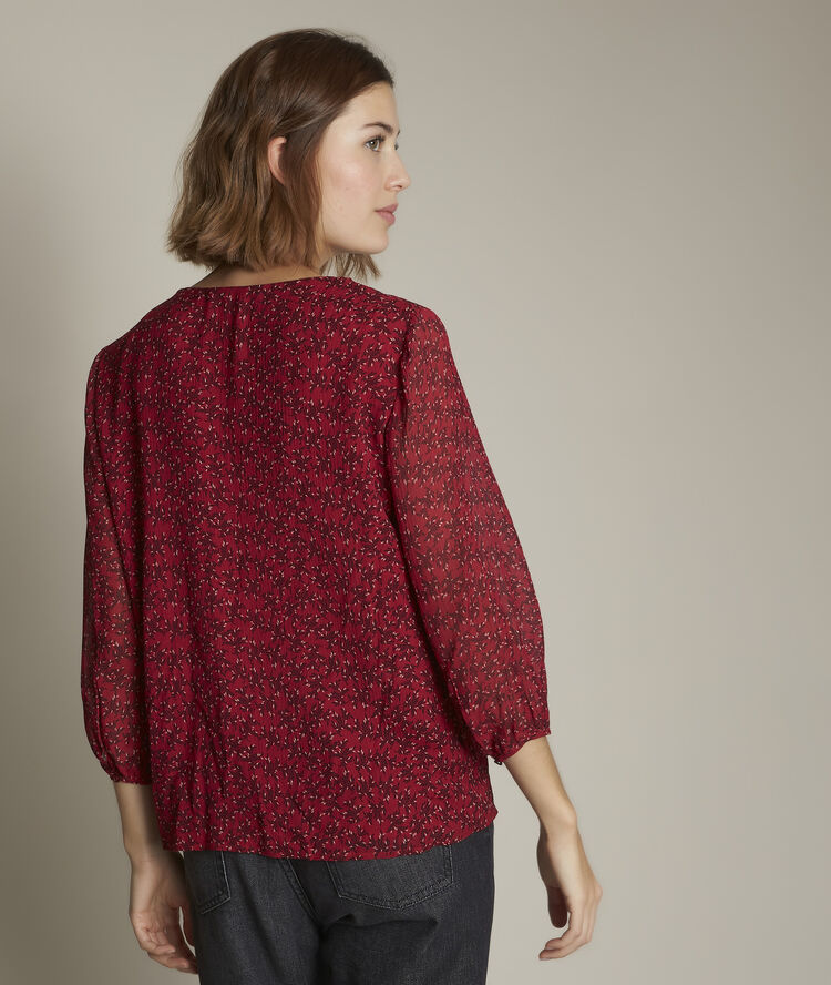 Blouse imprimée marie fuchsia clair.