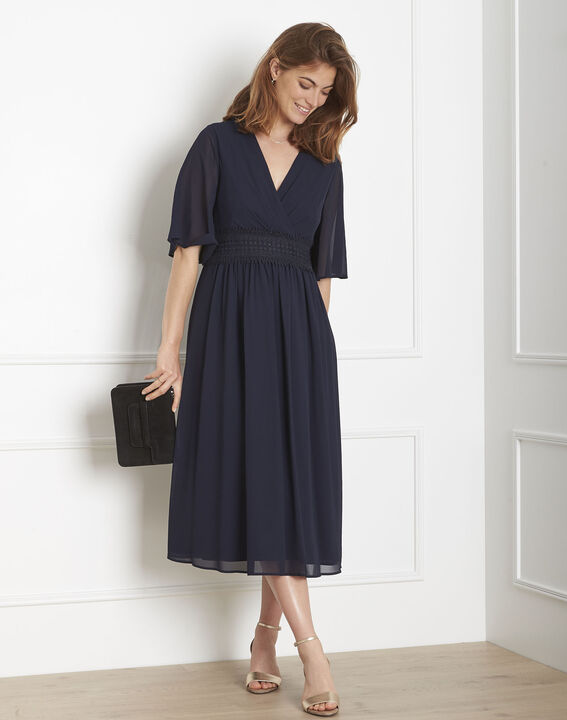 Robe marine cache-cœur macramé Helene | 1-2-3 Robe marine cache-cœur macramé Helene PhotoZ | 1-2-3
