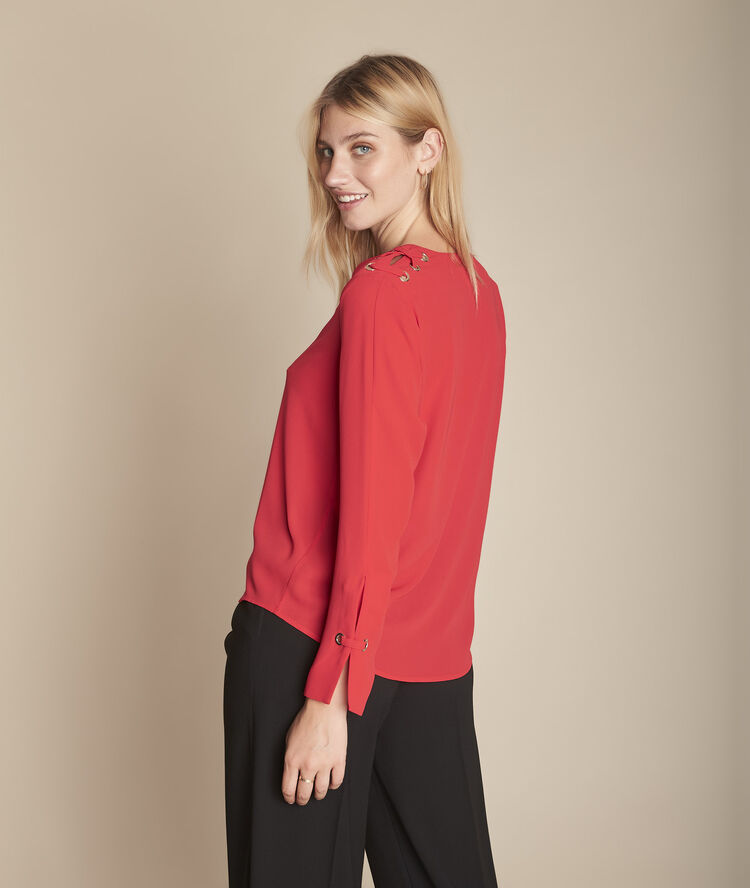 Rode blouse met ringetjes melody grenade.