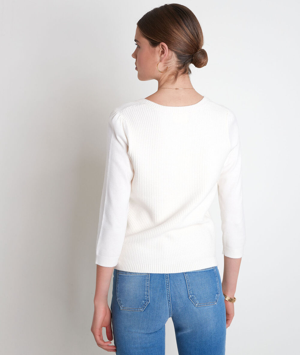 Pull en double maille écru théa ecru.