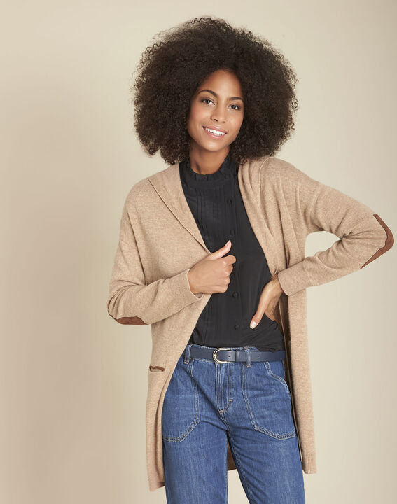 Gilet long en cachemire havane Feuillage | 1-2-3 Gilet long en cachemire havane Feuillage PhotoZ | 1-2-3