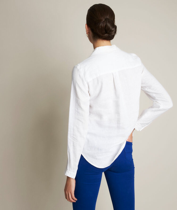 Chemise en lin blanche evolie blanc.