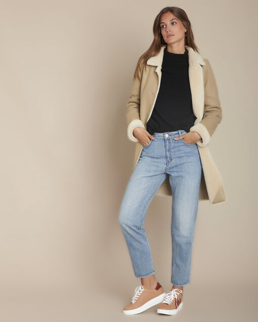 Pull noir bicolore ottoman flower noir.