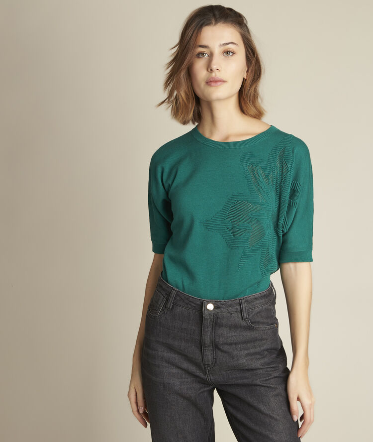 Pull ottoman jacquard dahlia sauge.