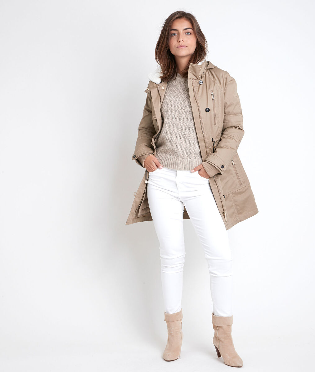 Parka beige à capuche Sanae | 1-2-3 Parka beige à capuche Sanae PhotoZ | 1-2-3