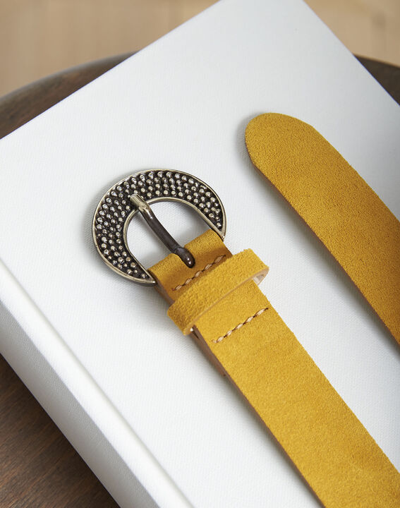Ceinture en cuir ambre à boucle fantaisie Armony | 1-2-3 Ceinture en cuir ambre à boucle fantaisie Armony PhotoZ | 1-2-3