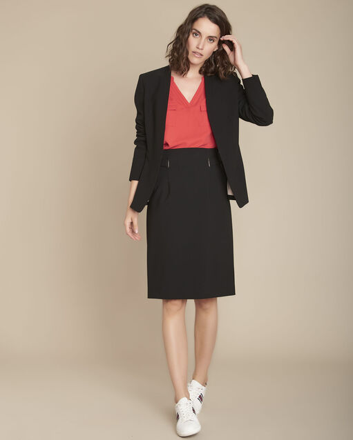 Blouse bimatière rouge Genna (2) - Maison 123