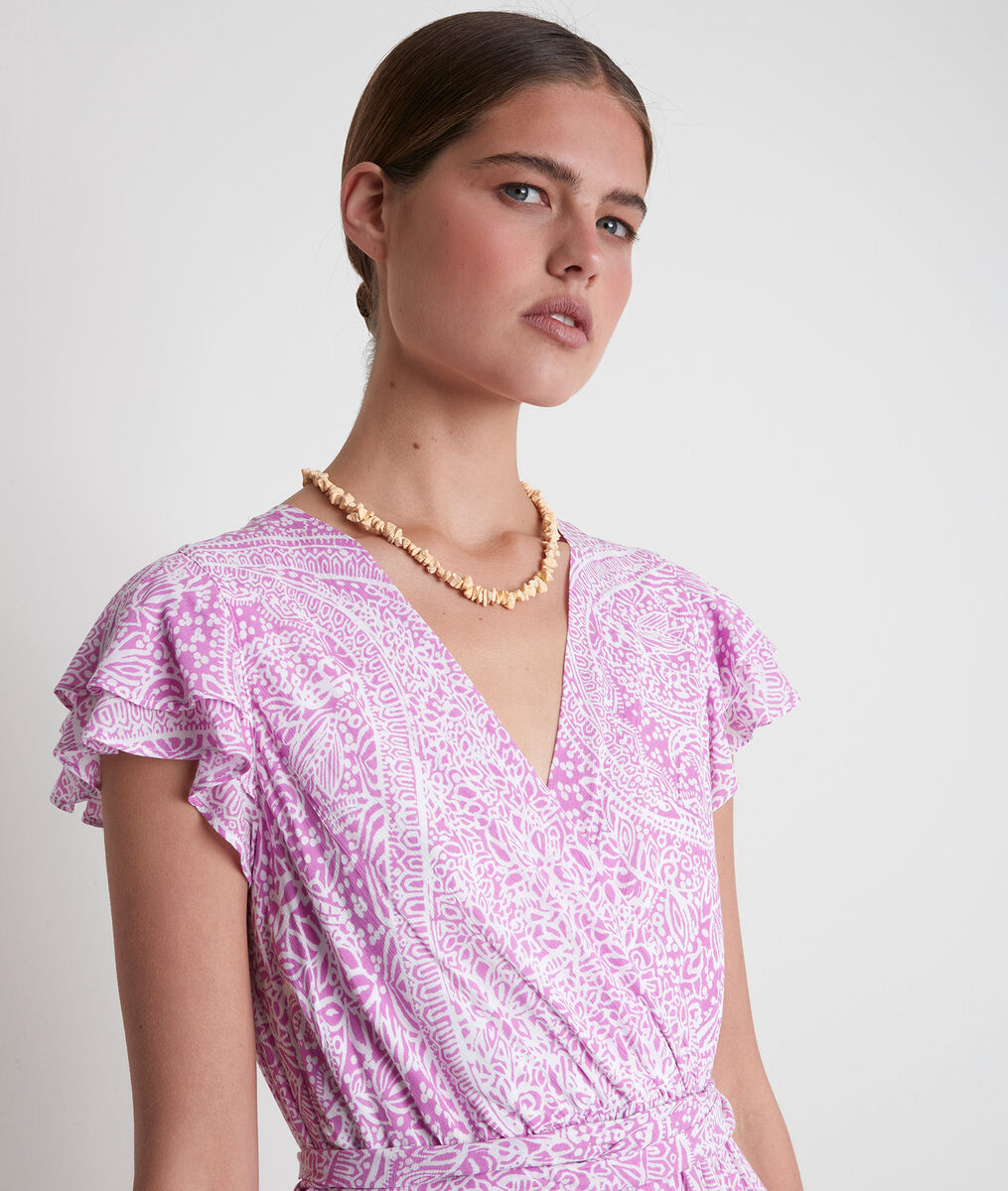 Robe courte imprimée mauve Lena | 1-2-3 Robe courte imprimée mauve Lena PhotoZ | 1-2-3