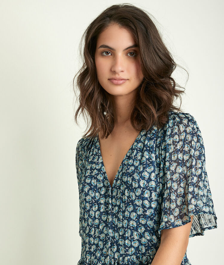 Robe longue imprimée cheminie lichen.