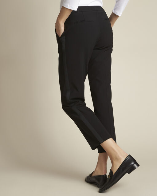 Pantalon noir et sa bande latérale microfibre suzanne noir.