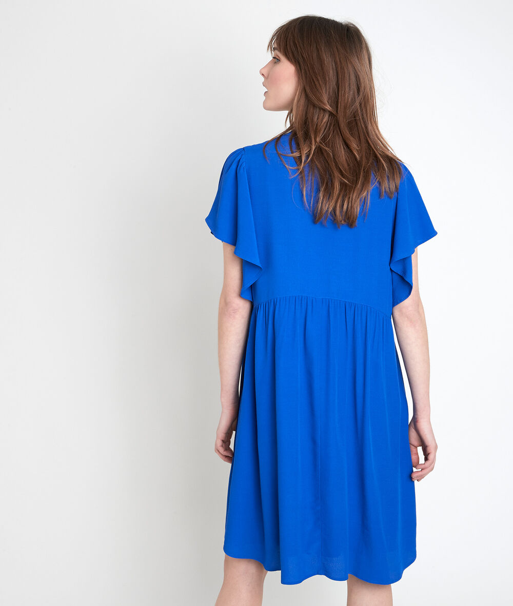Robe en viscose recyclée bleue callo myosotis.