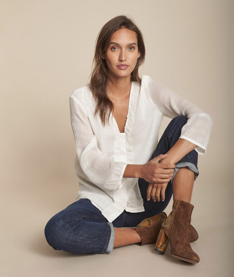 Blouse écrue en lurex marie ecru.