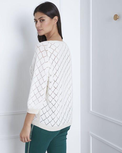 Pull crème ajouré aquarelle creme.