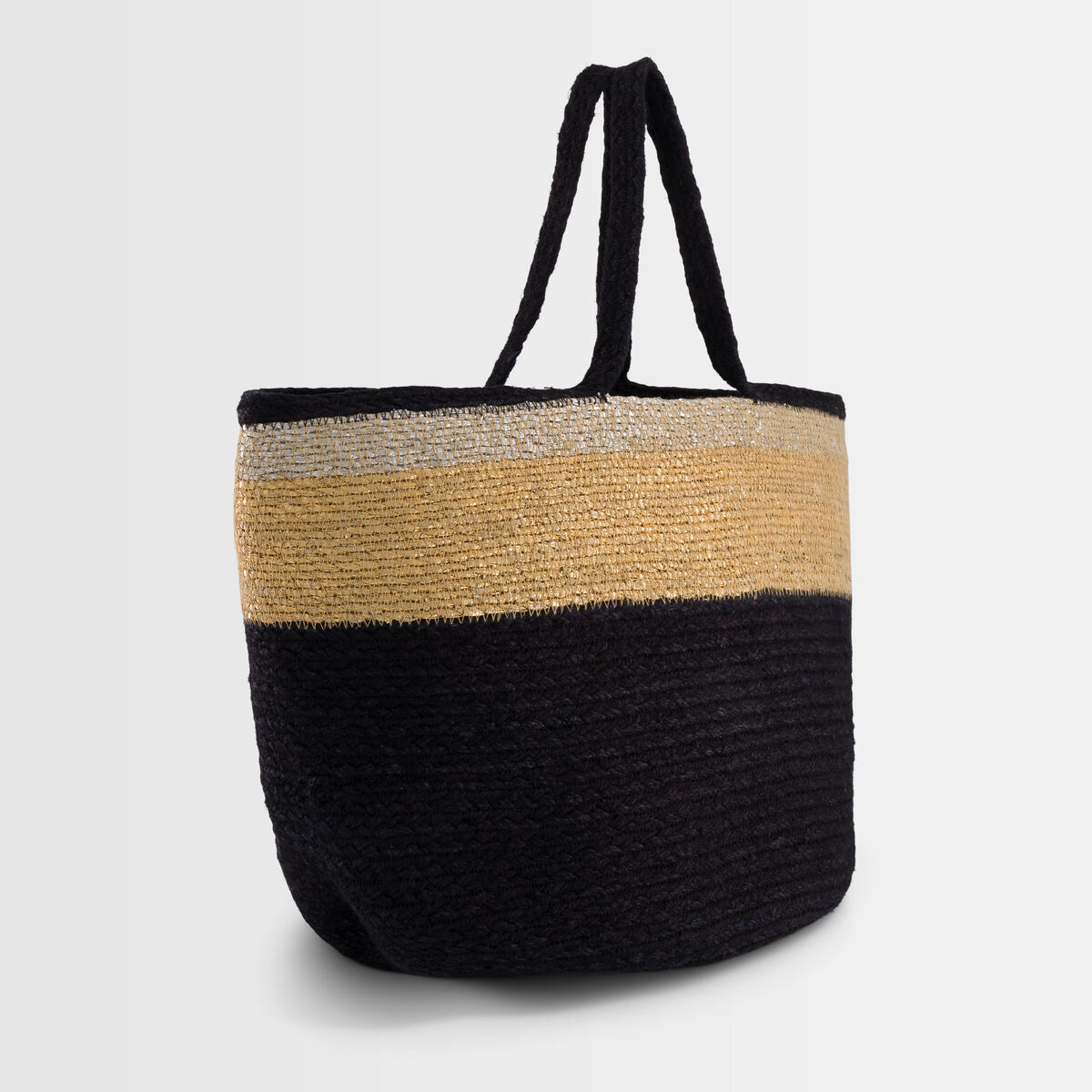 Panier en jute à rayures noir Dave | 1-2-3 Panier en jute à rayures noir Dave PhotoZ | 1-2-3