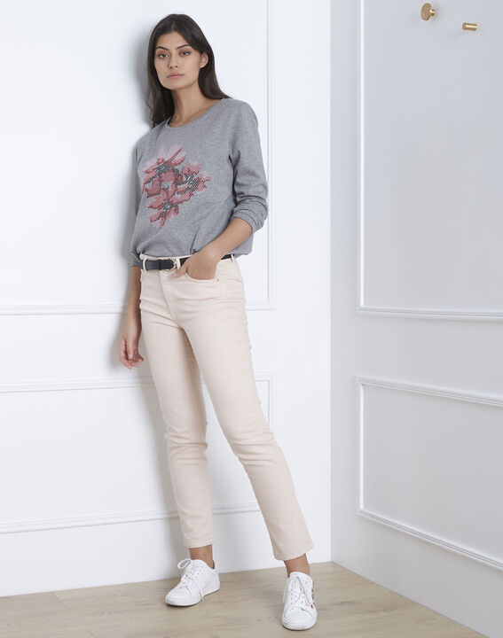 Sweat gris brodé Pacco | 1-2-3 Sweat gris brodé Pacco PhotoZ | 1-2-3