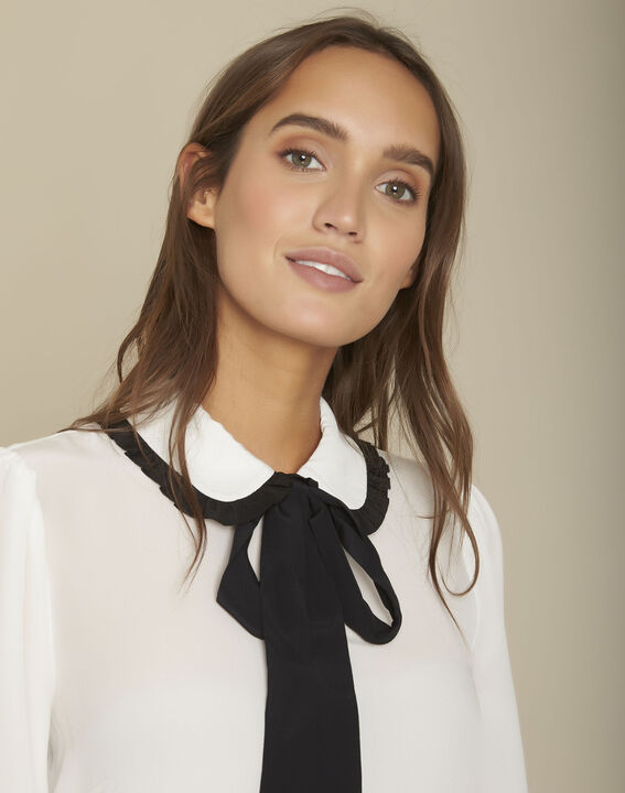 Blouse en soie col fantaisie Madeleine | 1-2-3 Blouse en soie col fantaisie Madeleine PhotoZ | 1-2-3