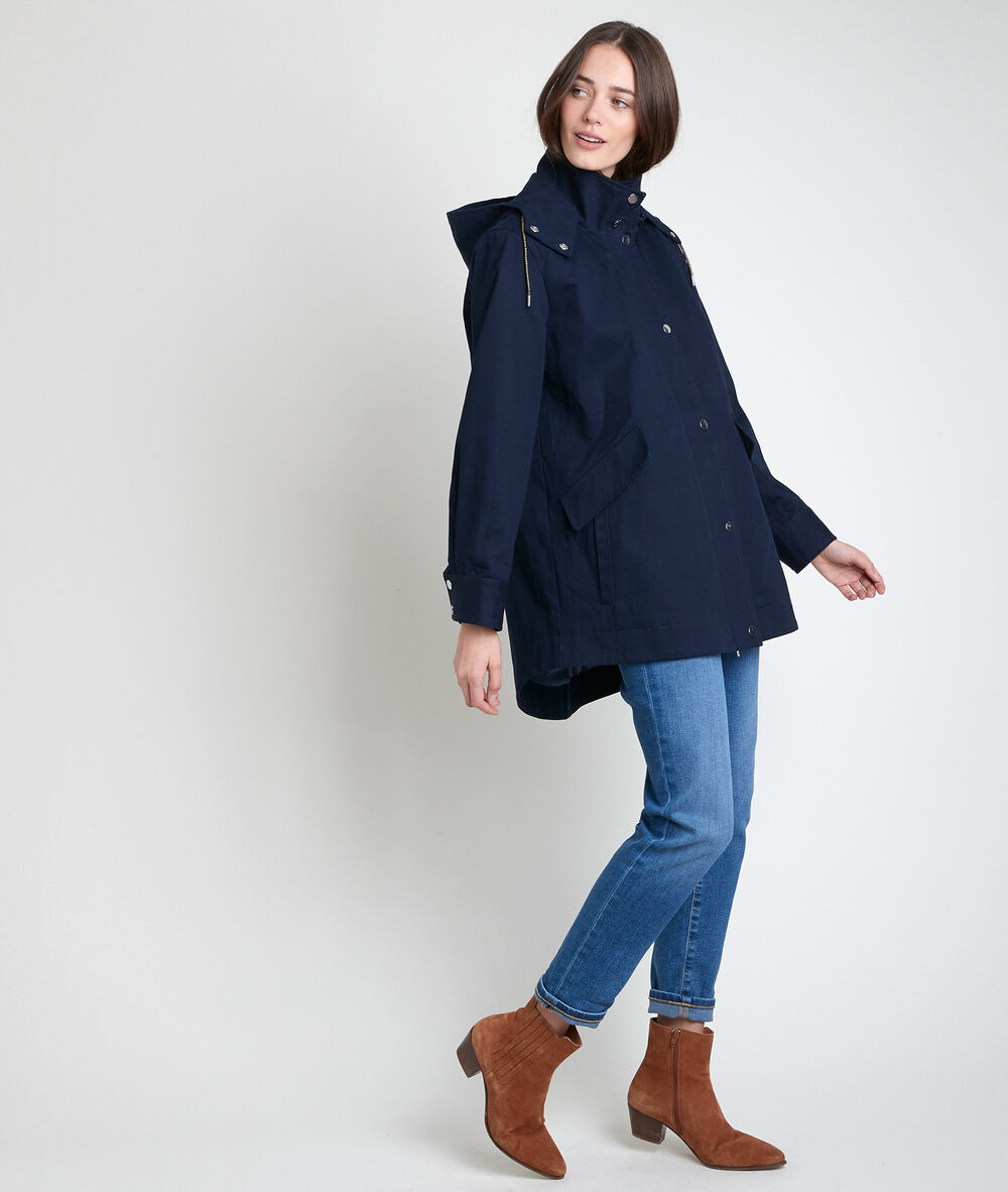 Marineblauer parka aus baumwolle naelia marine.